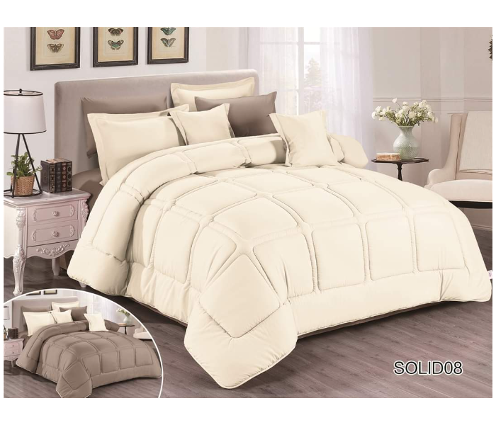 Stargold SG-CJL2004 Comforter Set Of 8 Pieces - Off White and Brown - Zoom Image