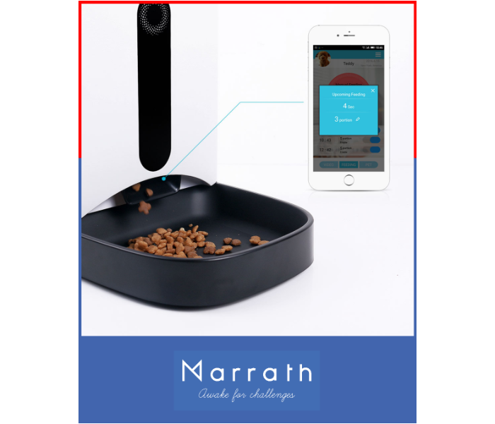 Marrath Smart WiFi Automatic Pet Feeder with Camera and 2 Way Audio - White - Zoom Image 3