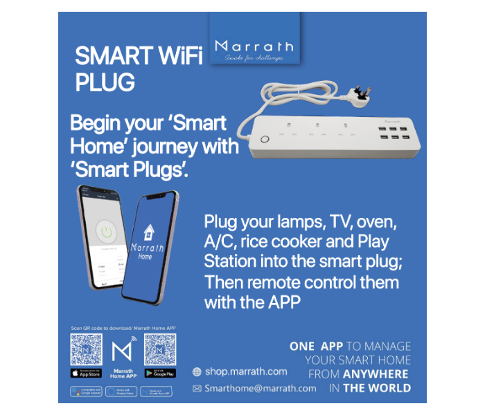 Marrath Smart Wifi Multi Plug To Control Devices - White - Zoom Image 4