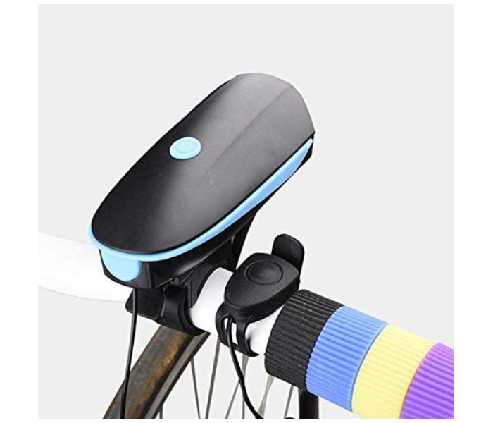 Bicycle LED Lamp Bike Light with Electric Horn - Black and Blue - Zoom Image 2