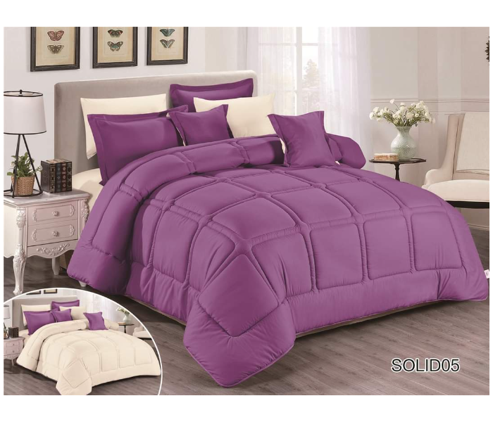 Stargold SG-CJL2004 Comforter Set Of 8 Pieces - White and Violet - Zoom Image