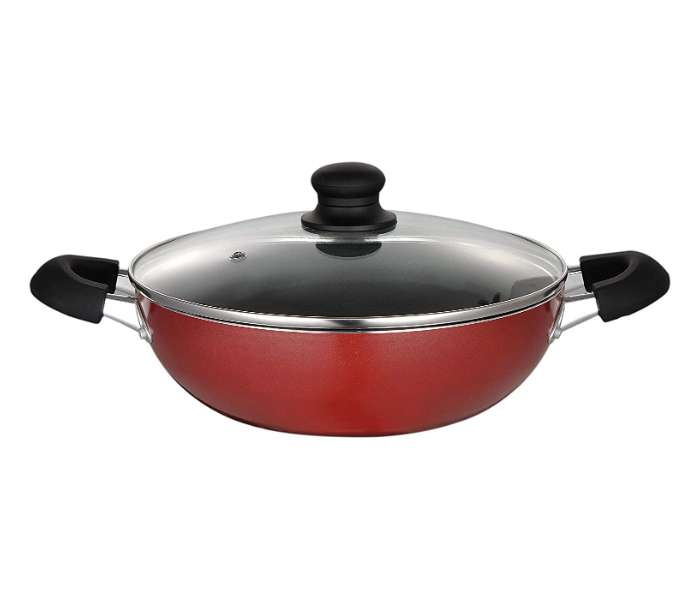 Homeway HW232 30cm Nonstick Wok With Lid - Red - Zoom Image