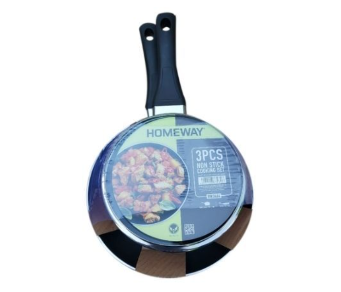 Homeway HW 3464 3 Pieces NonStick Cooking Set - Black - Zoom Image