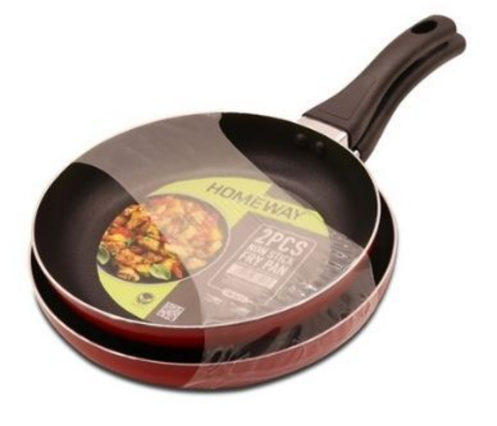 Homeway HW3457 Non Stick Fry Pan Set of 22cm and 28cm - Red - Zoom Image