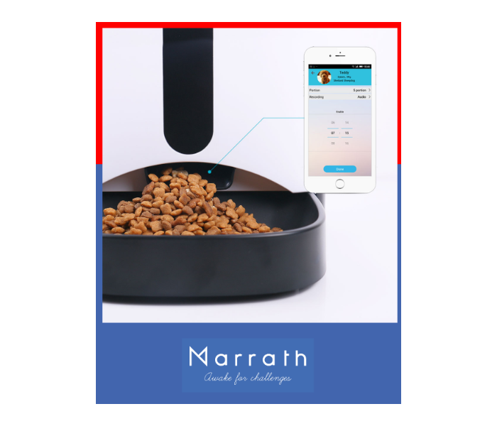 Marrath Smart WiFi Automatic Pet Feeder with Camera and 2 Way Audio - White - Zoom Image 2