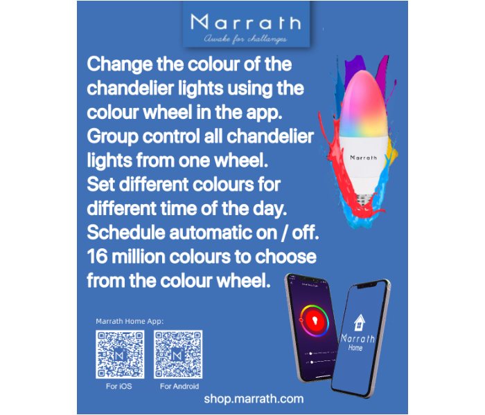 Marrath Smart Wi-Fi 16 Million Colour Rgbw E14 Candle Chandelier Light  - Zoom Image 4