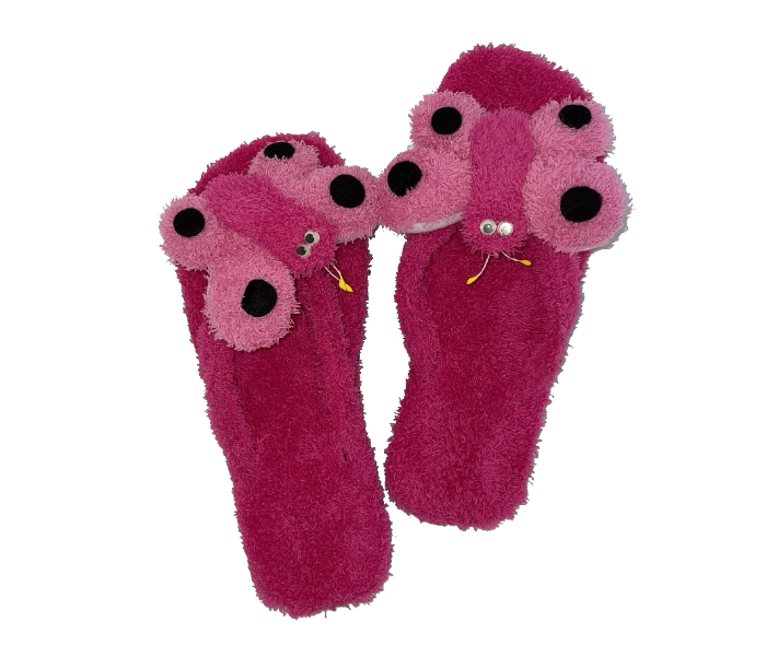 Casual LFV57 US 10 Daily Wear Soft Flat Home Slippers for Women - Dark Pink - Zoom Image