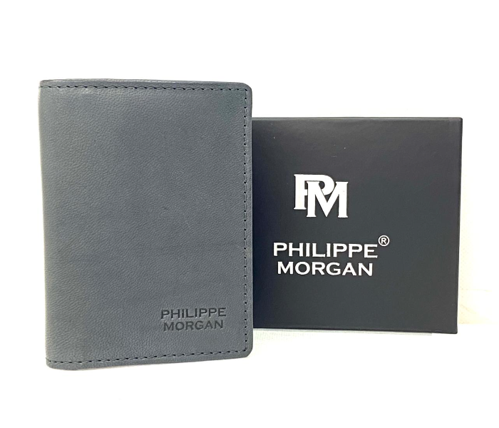 Philippe Morgan PM040 Men Leather Bifold Wallet - Grey - Zoom Image 1