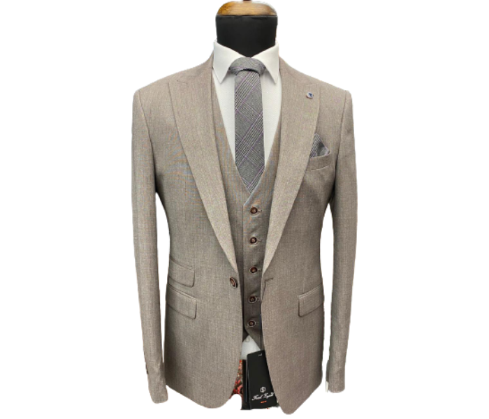 Fatih Zraiq Size 52 Attractive and Trendy Premium Quality 3 Pieces Suit for Men - Grey - Zoom Image