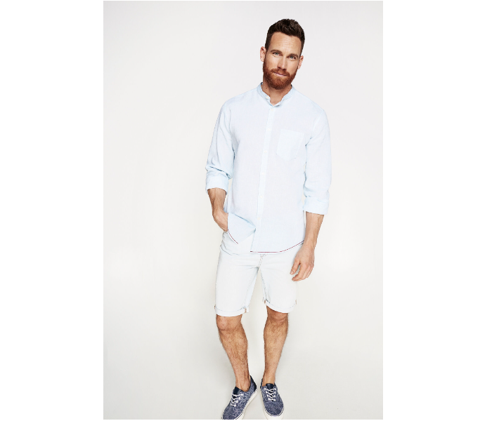 Springfield 099330118 XXL Linen Shirt for Men - Light Blue - Zoom Image 1