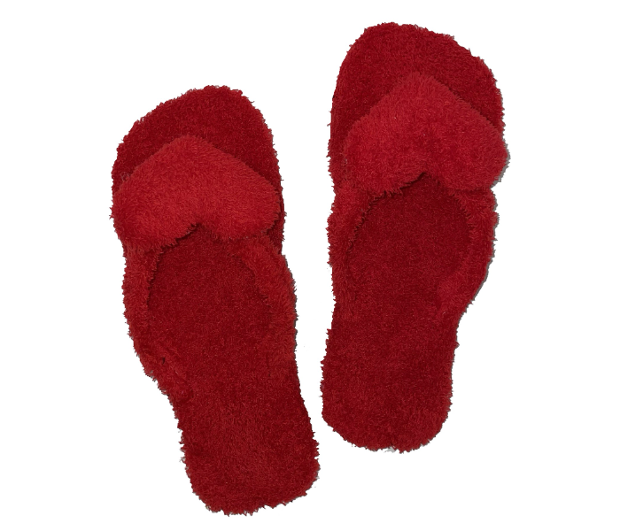 Casual LFV58 US 10 Daily Wear Soft Flat Home Slippers for Women - Red - Zoom Image