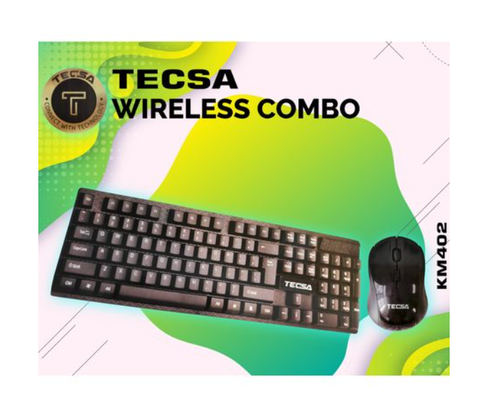 Tecsa Wireless Keyboard and Mouse Combo - Black - Zoom Image