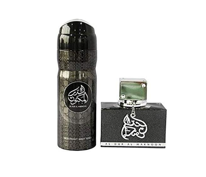 Lattafa 100ml Al Dur Al Maknoon Eau De Parfum and 200ml Deodorant Spray - Zoom Image 1