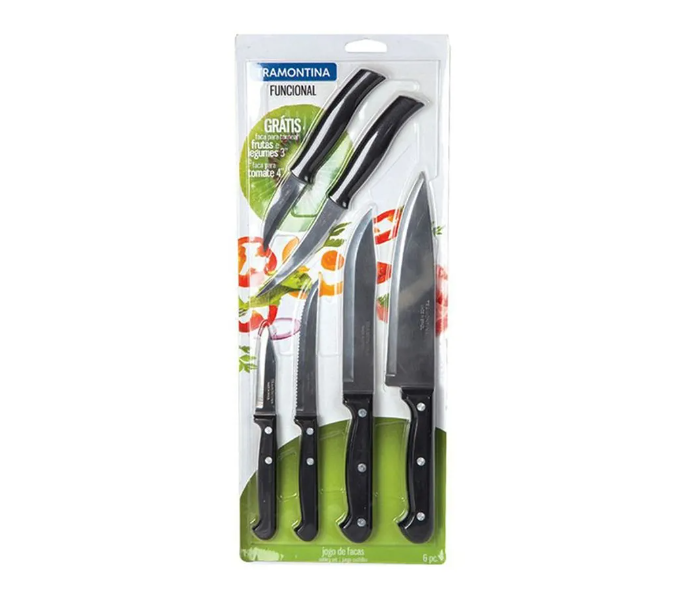 Tramontina 238990890 Set of 6 Pieces Knives Set - Black - Zoom Image