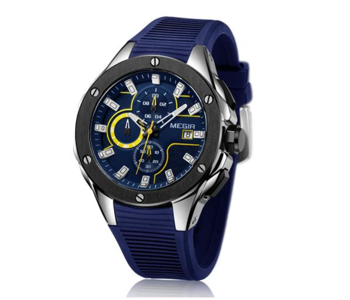 Megir Luxury Sports Luminous Chronograph Quartz Watch - 2053 Blue - Zoom Image 3