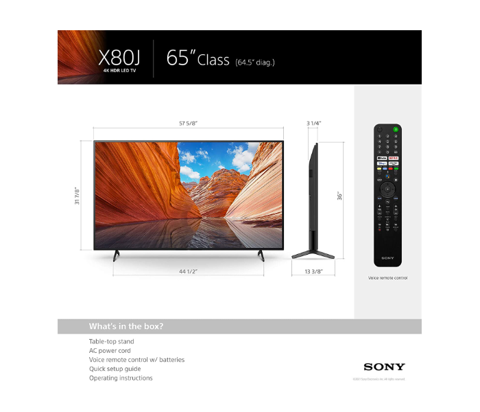 Sony Bravia KD-65X80J 65 Inch 4K UHD LED Smart Google TV - Black - Zoom Image 5