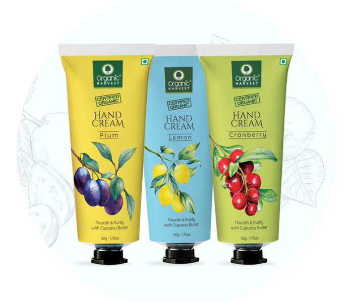 Organic Harvest 50 gm Certified Organic Nourishing and Sanitizing Hand Cream Combo - Zoom Image 1