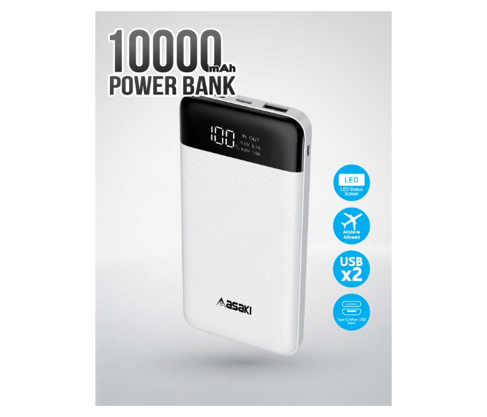 Asak AK51 1000mah Powerbank - White - Zoom Image