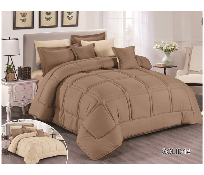 Stargold SG-CJL2004 Comforter Set Of 8 Pieces - Brown and Cream - Zoom Image