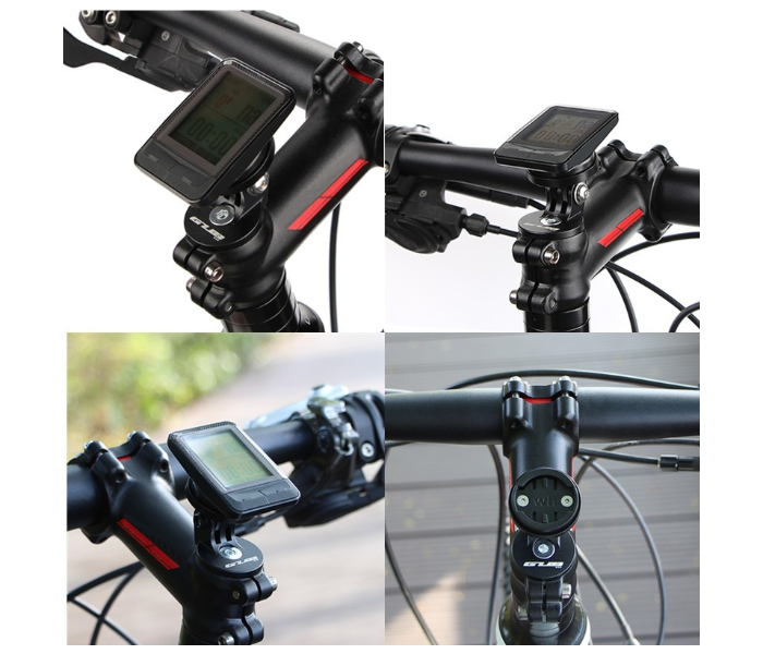 GUB Adjustable Bike Stem Top Cap Mount Holder with 4 Adapters for Garmin, Bryton, Cateye, Wahoo, XOSS Cycling Computers - Zoom Image 1