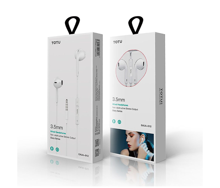 TOTU EAUA-012-WH 3.5mm Glory Series Wired Headset with Non-Destructive Stereo Output - White - Zoom Image 4