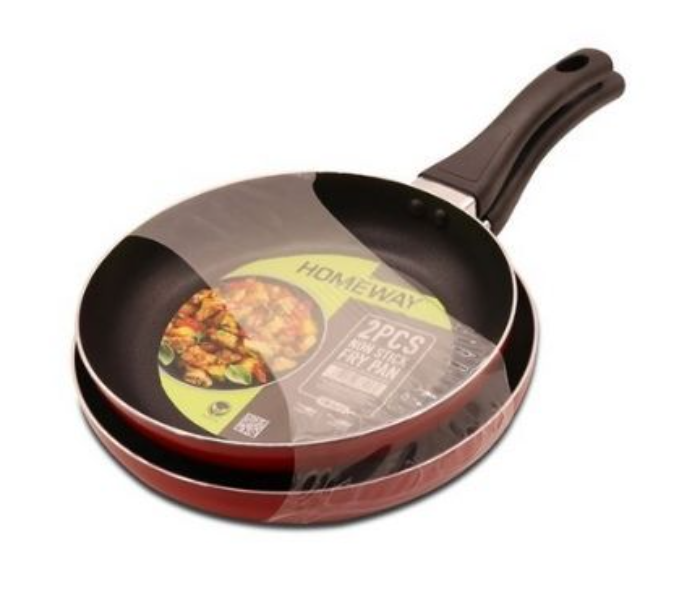 Homeway HW3456 Non Stick Fry Pan Set of 24cm and 26cm - Red - Zoom Image