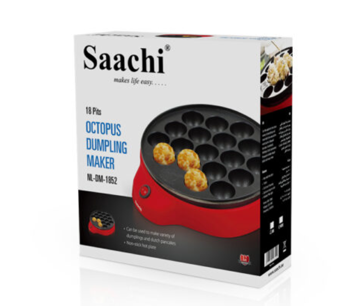 Saachi DM1852 700W 18 Pits Non Stick Dumpling Maker with Adjustable Thermostat - Red - Zoom Image 2