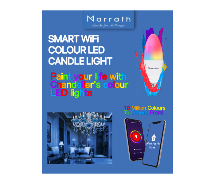 Marrath Smart Wi-Fi 16 Million Colour Rgbw E14 Candle Chandelier Light  - Zoom Image 6