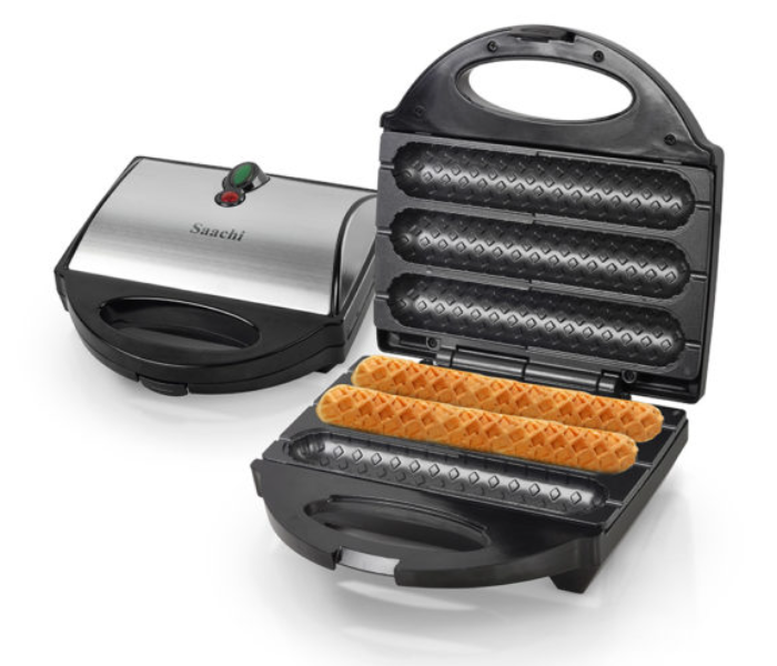 Saachi HD1546 700W Non Stick Waffle Hot Dog Maker - Black and Silver - Zoom Image 1