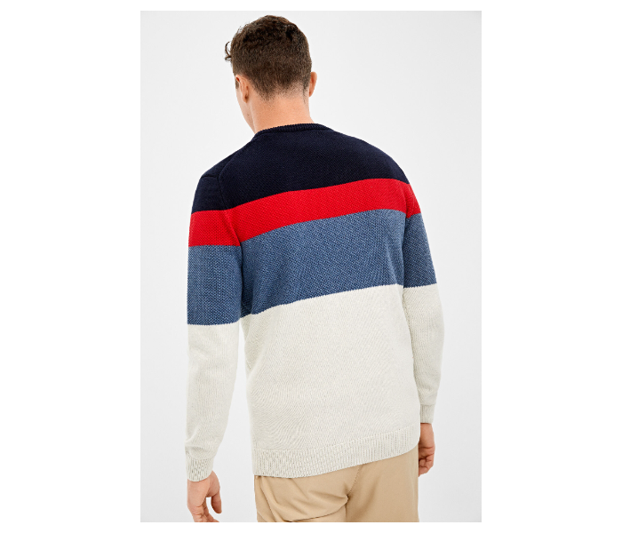 Springfield 003673041 XXL Basic Winter Knitwear for Men - White and Blue - Zoom Image 2