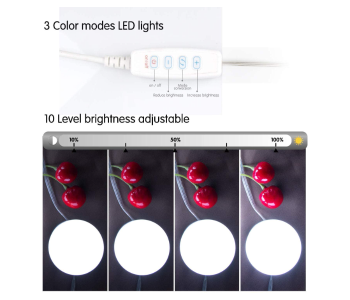 LED Makeup Mirror Bulb Set f 10 Pieces - White - Zoom Image 4