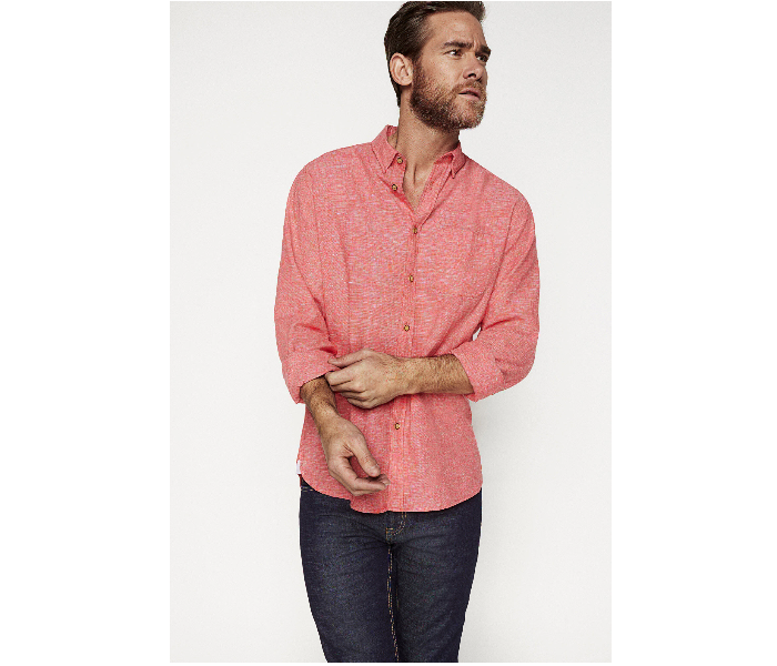 Springfield 099324760 Small Linen Shirt for Men - Red - Zoom Image 2