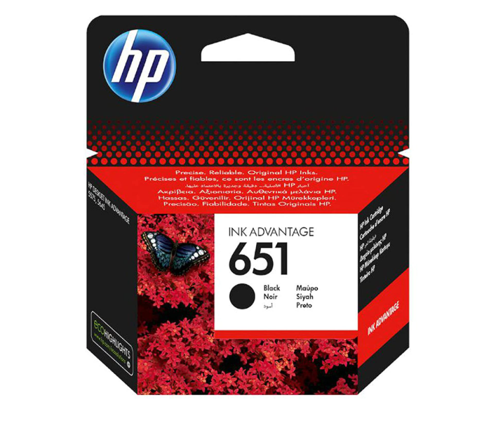 HP C2P10AE 651 Ink Advantage Cartridge - Black - Zoom Image