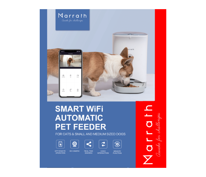 Marrath Smart WiFi Automatic Pet Feeder with Camera and 2 Way Audio - White - Zoom Image 1