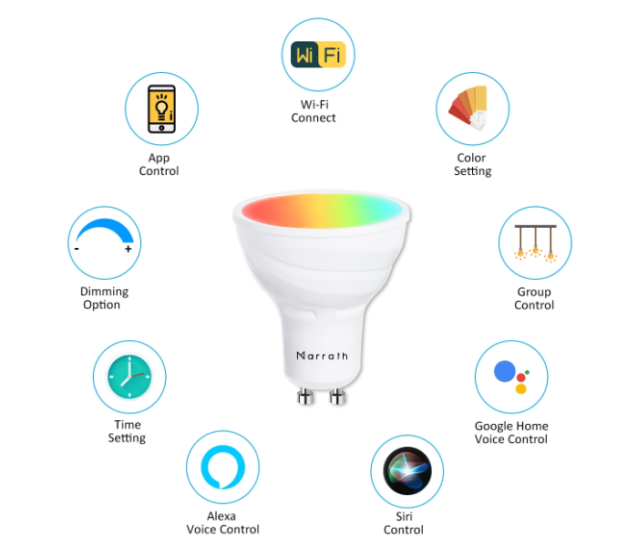 Marrath Smart Wi-Fi 16 Million colour Rgbw Gu 10 Spot Ceiling Light  - Zoom Image 1