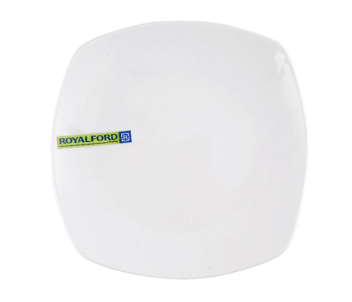 Royalford RF8756 10-inch Porcelain Ware Square Flat Plate - White - Zoom Image