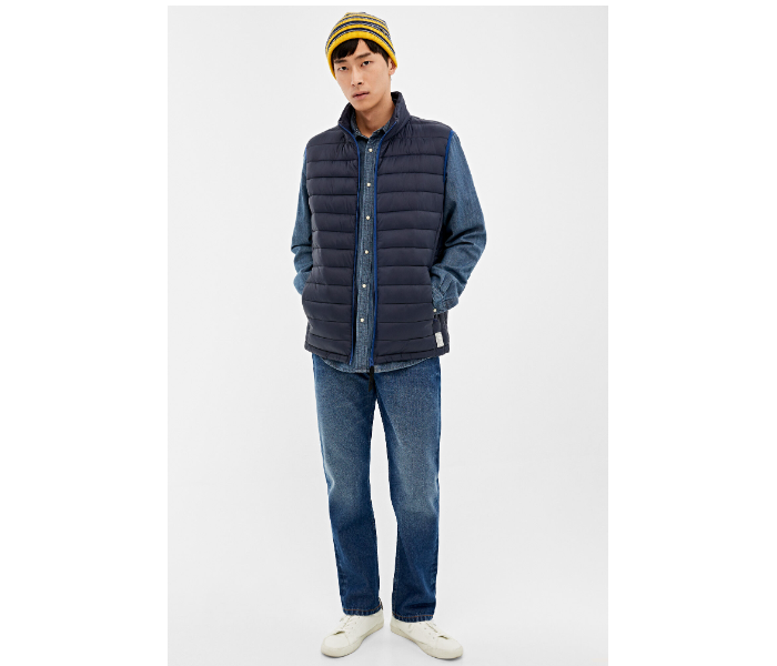 Springfield 095620111 Large Nylon Sports Jacket for Men - Dark Blue - Zoom Image 1