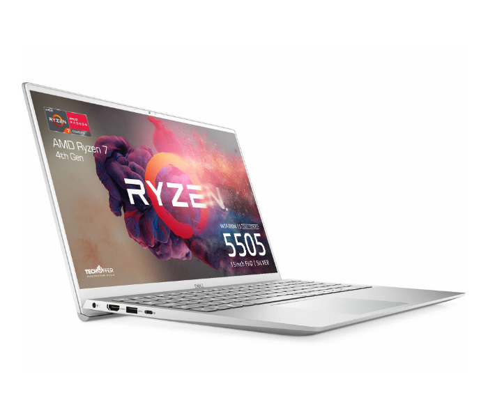 Dell Inspiron 5505 15.6 inch FHD AMD Ryzen 7 4700U 8-core Processor 8GB RAM 512GB SSD AMD Radeon Graphics Windows 10 Home 64 - Platinum Silver - Zoom Image 3