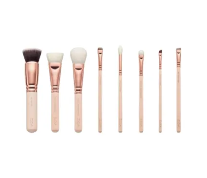 Volume 2 Luxury Makeup Brush Set of 8 Pieces With Pouch - Pink and Rosegold - Zoom Image 2