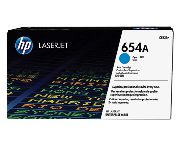 HP CF331A 654A Hewlett Packard Original LaserJet Colour Sphere Toner Cartridge - Cyan - Zoom Image