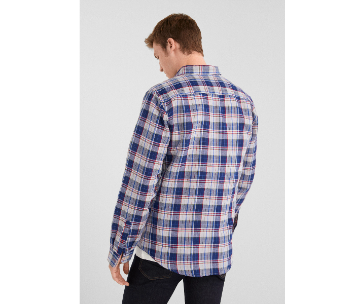 Springfield 099554112 Large Linen Shirt for Men - Medium Blue - Zoom Image 4