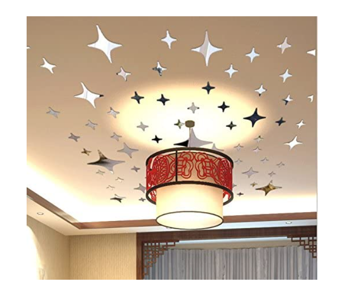 3D Mirror Stars Sticker for Ceiling Wall - Zoom Image 1