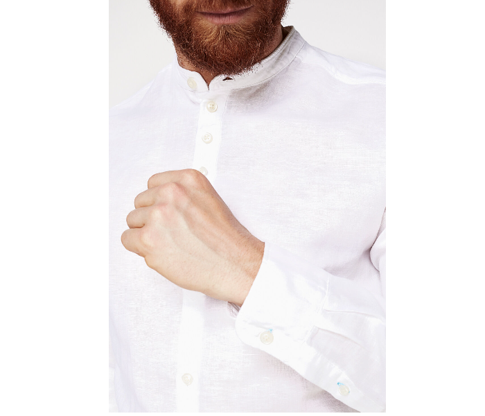 Springfield 099333699 Small Linen Shirt for Men - White - Zoom Image 2