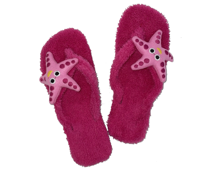 Casual LFV100 US 07 Starfish Design Daily Wear Soft Flat Home Slippers for Women - Dark Pink - Zoom Image