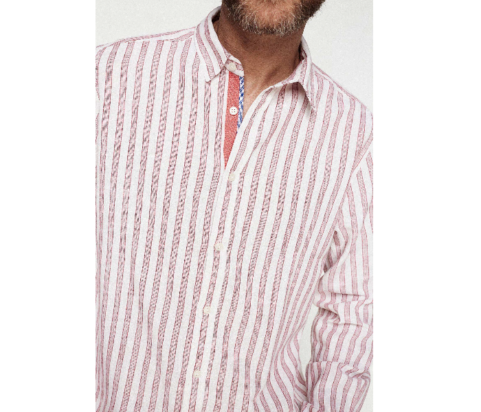 Springfield 099325560 Small Linen Shirt for Men - Red - Zoom Image 4