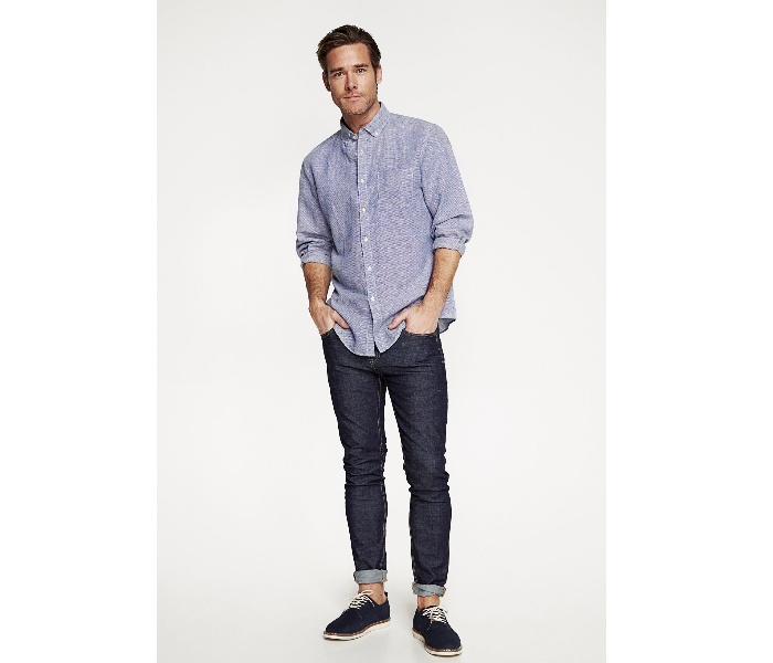 Springfield 099322010 Small Linen Shirt for Men - Navy - Zoom Image 1