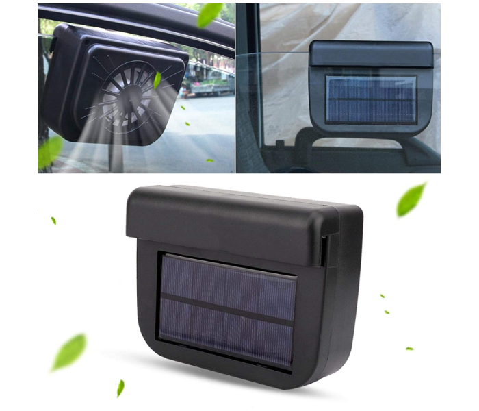 Detoxification Solar Power Car Exhaust Fan for Trolleys Universal Cars - Black - Zoom Image 2