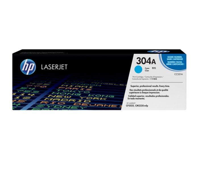 HP CC531A 304A Original LaserJet Toner Cartridge - Cyan - Zoom Image