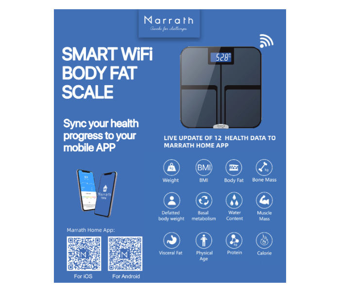 Marrath Smart Home BMI Electronic Weigh Scale to measure 12 Health Parameters  - Zoom Image 3