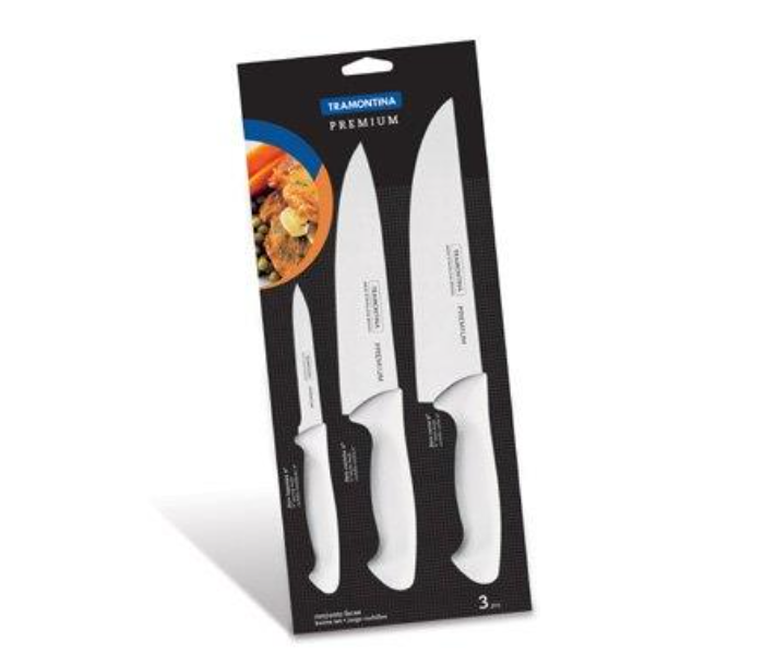 Tramontina 24499811 Set of 3 Pieces Premium Stainless Steel Cutlery Knife - White - Zoom Image